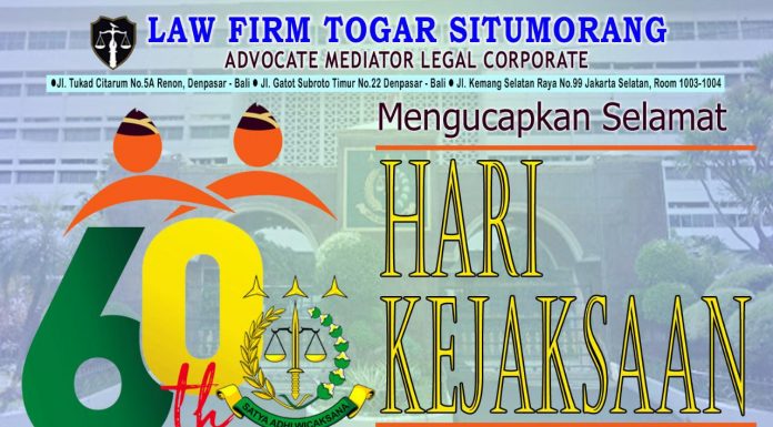 Selamat Hari Bhakti Adhyaksa ke-60, Panglima Hukum Togar Situmorang: Sinergi Wujudkan Keadilan
