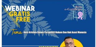 Jadi Narasumber Webinar “Hare Krishna Dalam Perspektif Hukum dan HAM,” Panglima Hukum Togar Situmorang: Perbedaan Itu Indah