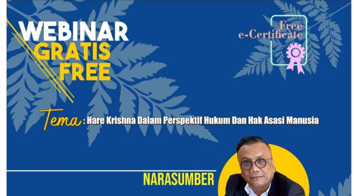 Jadi Narasumber Webinar “Hare Krishna Dalam Perspektif Hukum dan HAM,” Panglima Hukum Togar Situmorang: Perbedaan Itu Indah