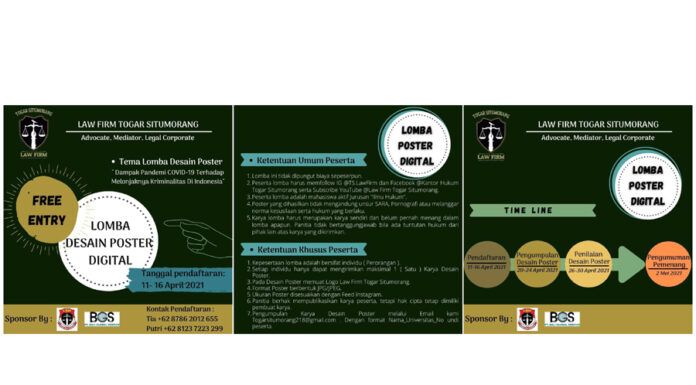 SEGERA DAFTAR..! Law Firm Togar Situmorang Selenggarakan Lomba Desain Poster Digital