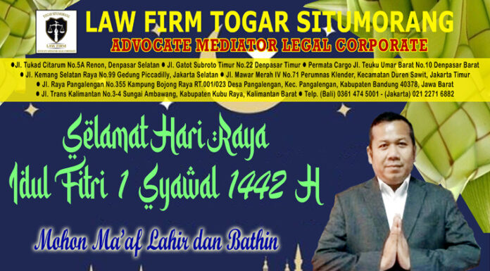 Darius Situmorang SH: Idul Fitri, Maaf Memaafkan itu Nyata Tak Sekedar Kata-kata