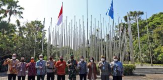 GPDRR 2022, Bendera Merah Putih dan Bendera PBB Berkibar di Bali