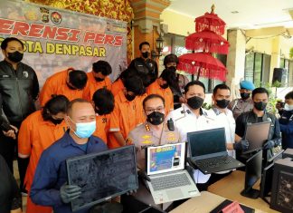 Polresta Denpasar Bekuk Sembilan Tersangka Pengelola Judi Online