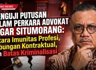 MENGUJI PUTUSAN DALAM PERKARA ADVOKAT TOGAR SITUMORANG: Antara Imunitas Profesi, Hubungan Kontraktual, dan Batas Kriminalisasi